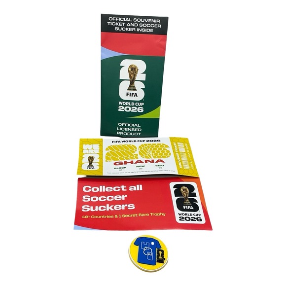 Fifa Other - FIFA World Cup 2026 Official Ghana Souvenir Ticket and Soccer Sucker Set Blue
